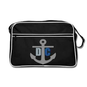 DarssCoast - Original Brand Anker Logo - Retro Tasche - Schwarz/Weiß - Vorne