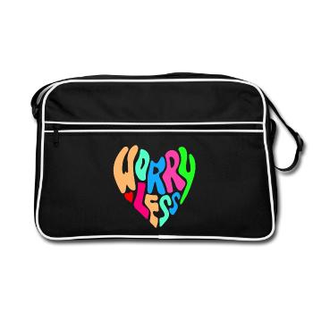 Worry less is the advice # - Retro Bag - black/white - Front