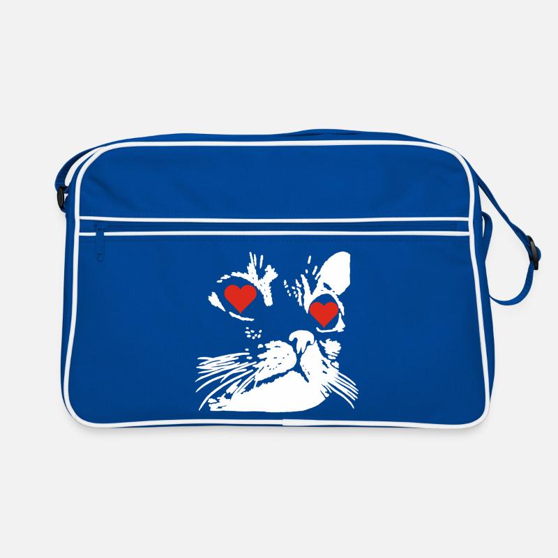 A white cat love Retro Bag