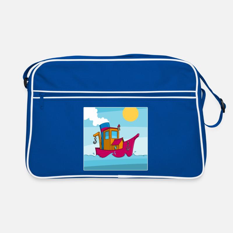 Buntes Bild eines lustigen Schleppers Retro Tasche