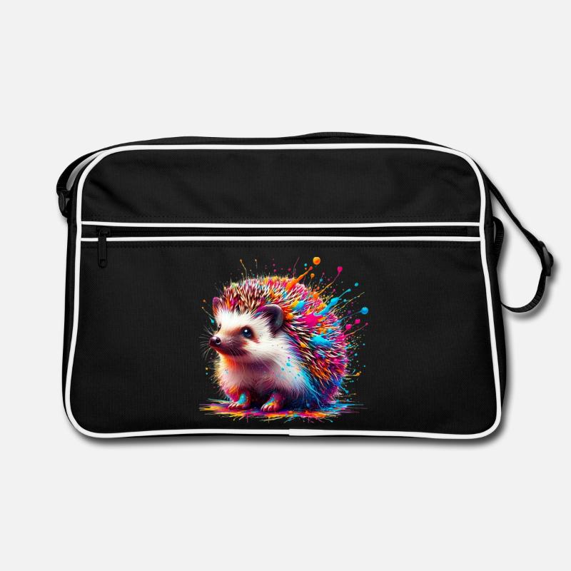 Igel - Retro Tasche - Schwarz/Weiß