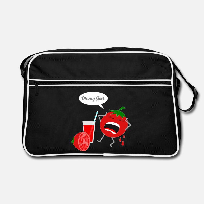 Humorous tomato character with drink Retro Bag