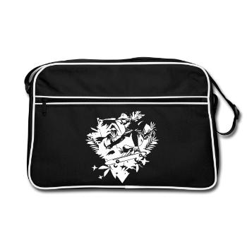 Skater Drawing - Retro Bag - black/white - Front