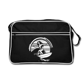 Surfeur - Sac Retro - noir/blanc - Devant