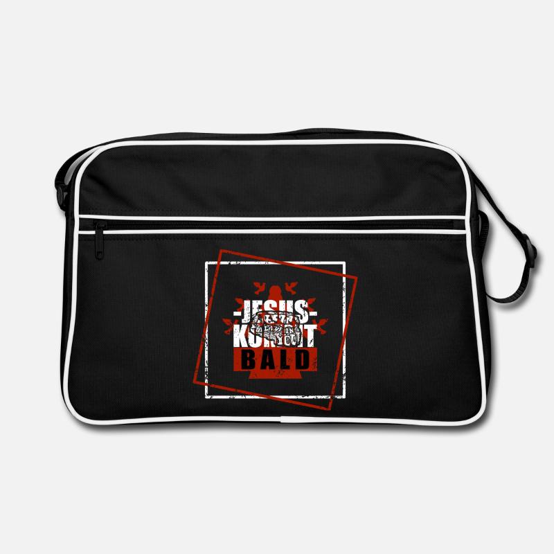 Jesus kommt bald Retro Tasche
