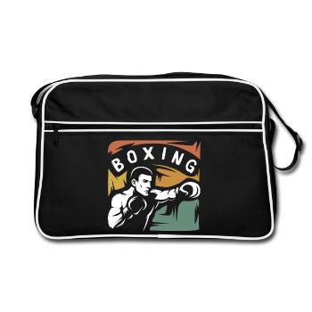 Vintage Boxing Fighter – Retro Box Design - Retro Bag - black/white - Front