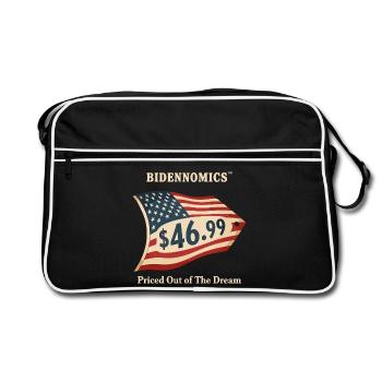 Conception d’étiquettes de prix Bidenomics - Sac Retro - noir/blanc - Devant