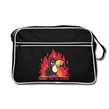 Toucan kann das nicht mehr ertragen. - Retro Tasche - Schwarz/Weiß - Vorne