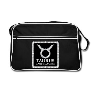 Signe du zodiaque Taureau - Sac Retro - noir/blanc - Devant