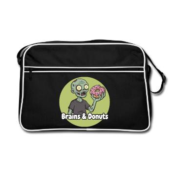 Zombie avec humour beignet - Sac Retro - noir/blanc - Devant