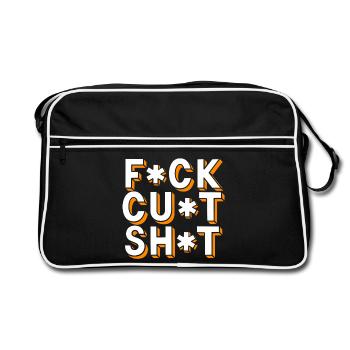 Swear Words Censored Text - Retro Bag - black/white - Front