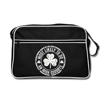 Am wahrscheinlichsten ein irisches Abschieds-Kleeblatt zu machen - Retro Tasche - Schwarz/Weiß - Vorne
