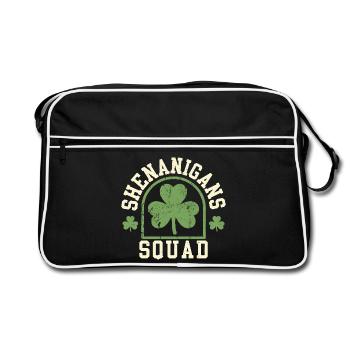 Escadron de Péripéties Trèfle Soirée de la Saint-Patrick - Sac Retro - noir/blanc - Devant