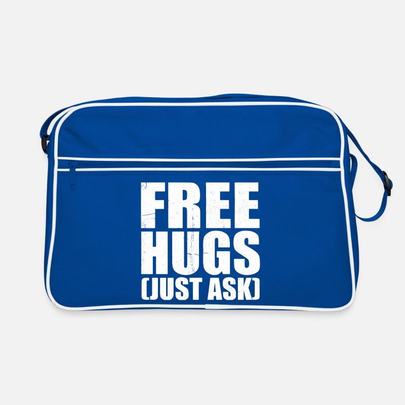 Free Hugs Just Ask Distressed Text Retro Bag