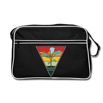Vintage Plant Lover Plants Succulent Flower - Retro Bag - black/white - Front