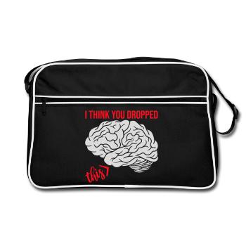 I Think You Dropped This Brain Sarcasm Humor - Retro Bag - black/white - Front