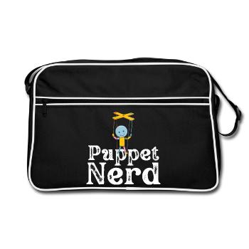 Puppet Nerd Marionette - Retro Tasche - Schwarz/Weiß - Vorne