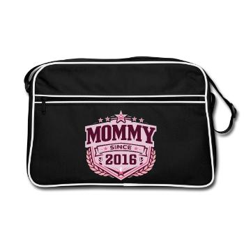 Maman depuis 2016 – Proud New Mom Design - Sac Retro - noir/blanc - Devant
