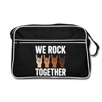 We Rock Together Diversity Rock Hand Shirt - Retro Bag - black/white - Front