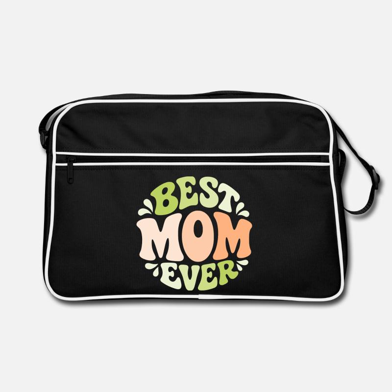Best Mom Ever Pastel Bubbel Design Retro Bag