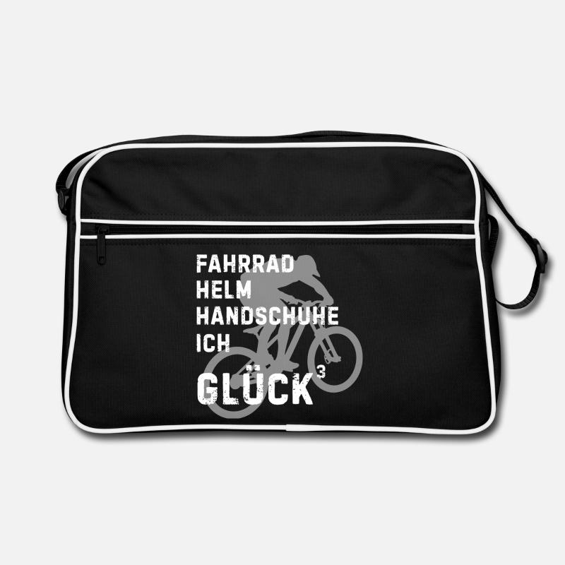 Fahrradhelden Silhouette mit Text Retro Tasche