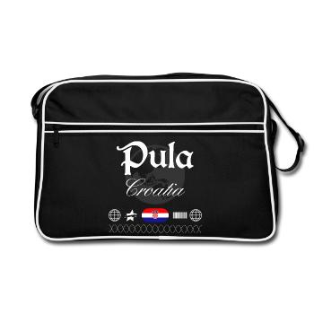 Souvenir de voyage de la Croatie de Streetwear de Pula Croatie - Sac Retro - noir/blanc - Devant