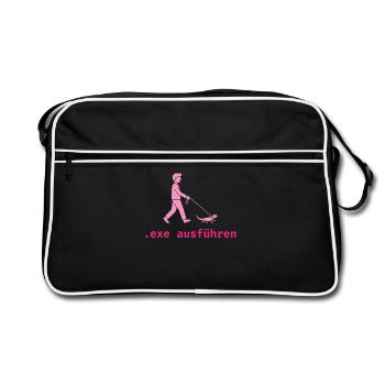 .exe ausführen ADMIN - Retro Tasche - Schwarz/Weiß - Vorne