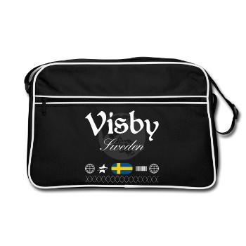 Souvenir de voyage Visby Sweden Streetwear - Sac Retro - noir/blanc - Devant