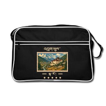 Marque de voyage vintage Bhoutan Paro - Sac Retro - noir/blanc - Devant