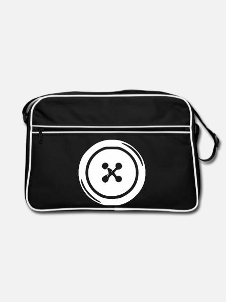 Handarbeit Knopf Geschenk Näherin - Retro Tasche - Schwarz/Weiß