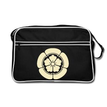 Vintage-Orientalisches Palegel-Oda Japan Mon Art - Retro Tasche - Schwarz/Weiß - Vorne
