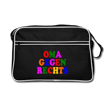 Oma gegen rechts - Retro Tasche - Schwarz/Weiß - Vorne