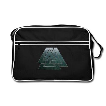 Viking runes, wotans knot, triangle gift idea - Retro Bag - black/white - Front