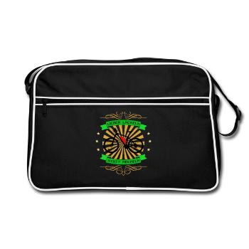 eBike lieber lächeln statt hecheln lustiger Spruch - Retro Tasche - Schwarz/Weiß - Vorne