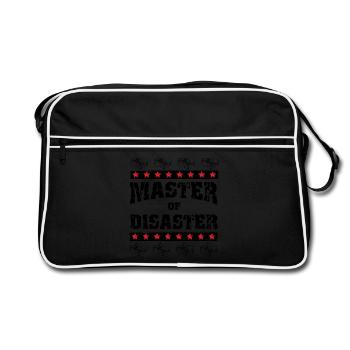 Master of Disaster, schwarz. - Retro Tasche - Schwarz/Weiß - Vorne