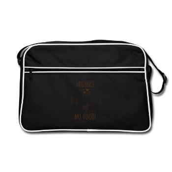 Vegetarier - Tierschutz - Fleischlos - Retro Tasche - Schwarz/Weiß - Vorne