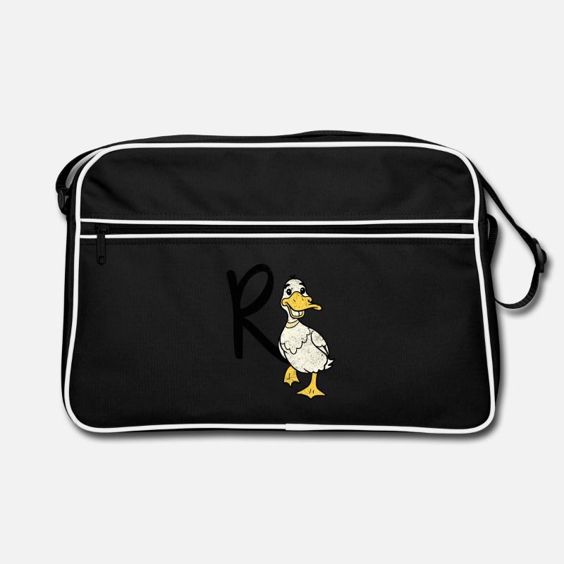 Rente - Ruhestand - Rentner - Retro Tasche - Schwarz/Weiß