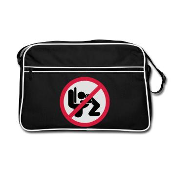 Kotzen verboten | puke | Spit | Vomit not allowed - Sac Retro - noir/blanc - Devant