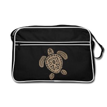 Hawaii Turtle - Retro Tasche - Schwarz/Weiß - Vorne