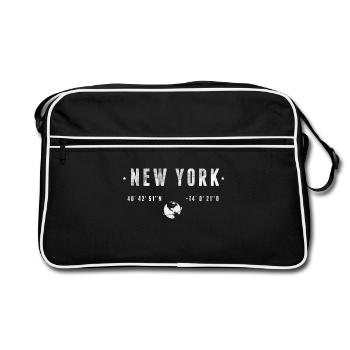 New York - Retro Tasche - Schwarz/Weiß - Vorne