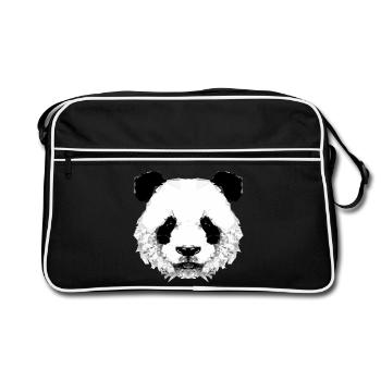 Geometrischer Panda - Retro Bag - black/white - Front