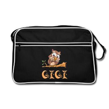 Owl Gigi - Retro Bag - black/white - Front