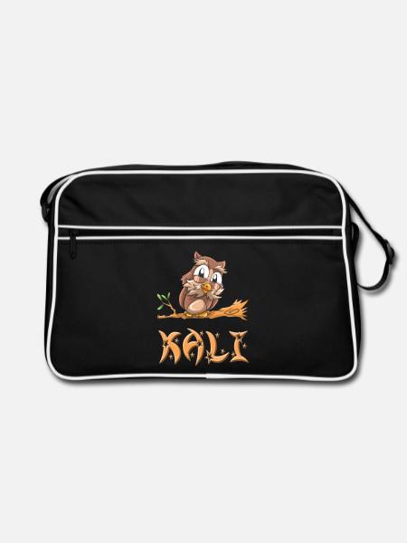 Eule Kali - Retro Tasche - Schwarz/Weiß - Vorne