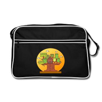 Aventure dans la cabane dans les arbres - Sac Retro - noir/blanc - Devant