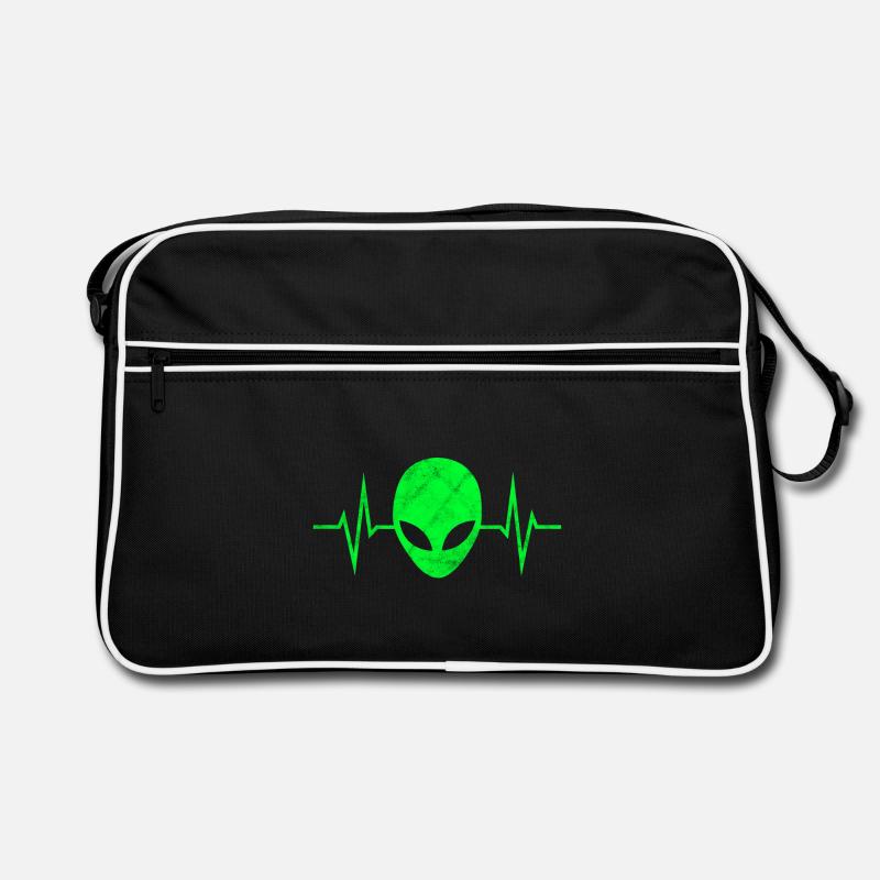 Alien Alien Head Alien Heartbeat Pulse ECG Retro Bag
