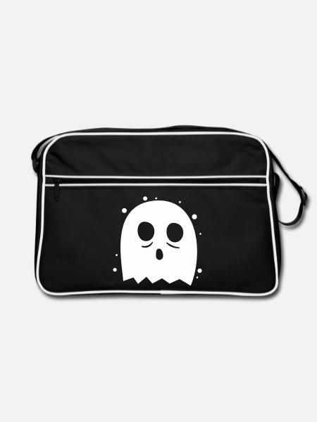 Nachtgeist Silhouette mit Sternen - Retro Tasche - Schwarz/Weiß