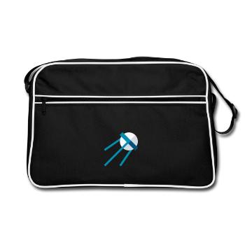Satellite dans l’espace – Icône bleue de l’espace - Sac Retro - noir/blanc - Devant