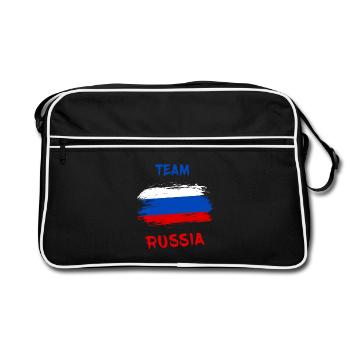 Équipe Russie / Cadeau Russia Moscou drapeau - Sac Retro - noir/blanc - Devant