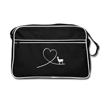 Lama Alpagas animaux Animaux De Maison Cadeau Idée cadeau - Sac Retro - noir/blanc - Devant