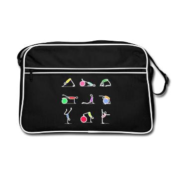 Entraînement de pilates - Sac Retro - noir/blanc - Devant